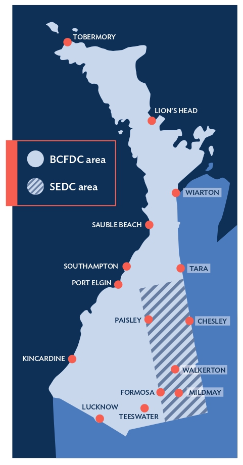 Bruce and Saugeen Development Corporations Map